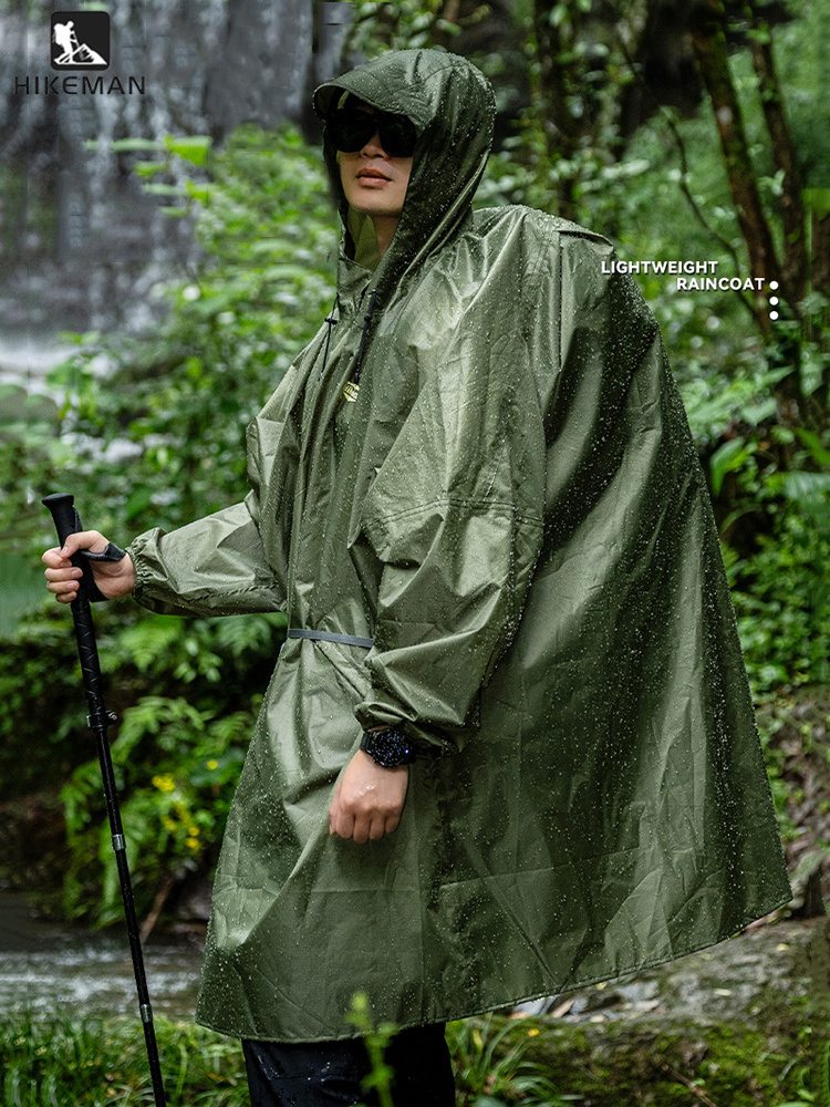 Camping Rain Poncho - Сверхлегкий дождевик на молнии из полиэстера