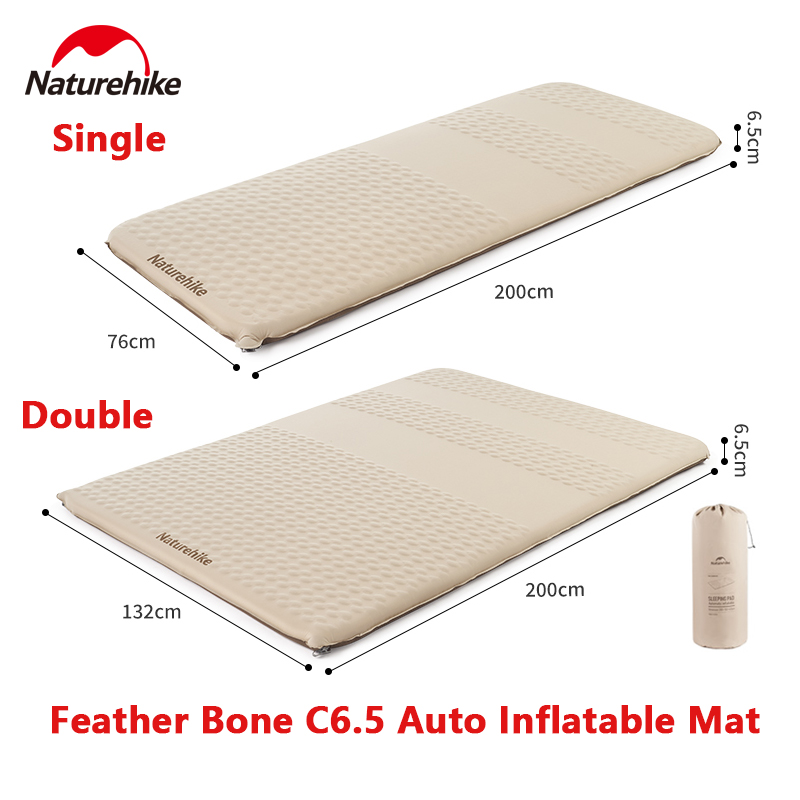 Outdoor Camping Rugs - Автоматический надувной матрас Naturehike C6.5, подушка